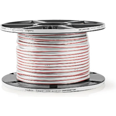 Afbeelding van Luidsprekerkabel op rol HQ Power 100 meter (1.5 mm², Wit)