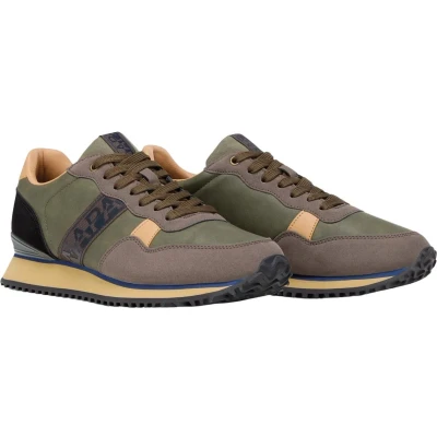 Afbeelding van Napapijri Cosmos Sneakers laag, Heren, Maat: 41, Taupe/green Hoogwaardig imitatieleer