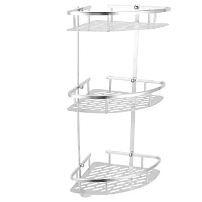 Afbeelding van Fafeicy Hoek Douche Plank 3 Niveaus Organisator Houder Wandmontage Toilet Keuken Douchemand