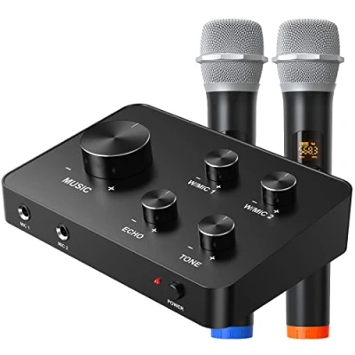 Afbeelding van Rybozen mini beweegbare karaoke speler, draadloze microfoon, bluetooth spreker home, KTV compatibel met i telefoon, Android smartphone, pc en andere audiospeler