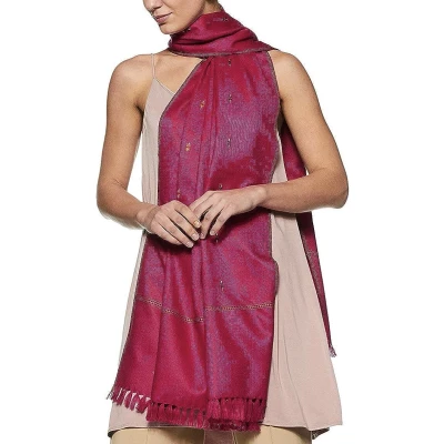 Afbeelding van N3 Collecties Dames Kashmiri PolyWool roze sjaals, stola&#039;s