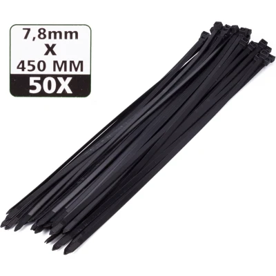 Afbeelding van Hofftech Tie Ribs 7.8 x 450 mm Zwart 50 stuks