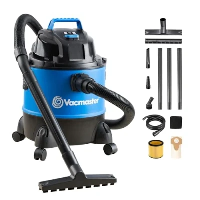 Afbeelding van Vacmaster Nat en droogzuiger, multifunctionele werkplaatsstofzuiger met geïntegreerd stopcontact blaasfunctie, 1250 W, 20 liter, blauw