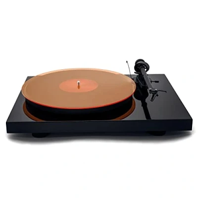 Afbeelding van Hudson Hi Fi Acryl Draaitafel Mat OrangeLit LP Slipmat