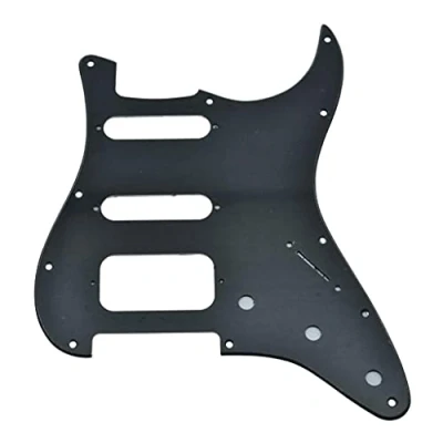 Afbeelding van KAISH 11 Hole Modern Strat HSS Pickguard 2 Schroef Ronde Hoek Humbucking Pickup Montage Past Amerikaanse Fender Mat Zwart