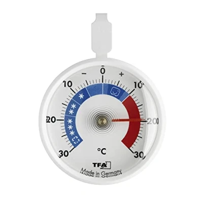 Afbeelding van TFA Dostmann analoge koelthermometer, 14.4006, voor het controleren van de temperatuur koelkast en vriezer, met koelzones, kunststof, wit, (L) 72 x (B) 21 (H) 95 mm