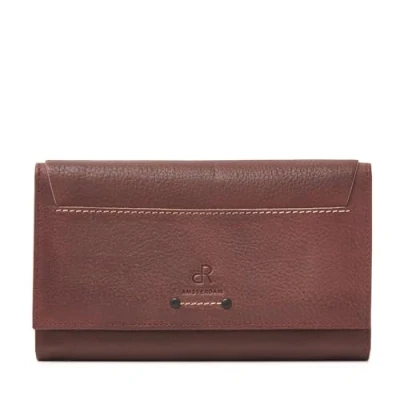 Afbeelding van Luxe Beurs Dames met RFID Bescherming Portemonnee Overslag Geldbeugel 12 Pasjesvakken, Rits en Steekvakken, Drukknop Stijlvolle Ruime Portefeuille Tampa 93129 Brown