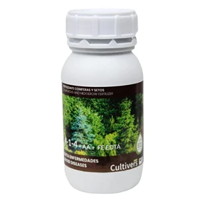 Afbeelding van CULTIVERS organische vloeibare meststof voor coniferen en heggen 250 ml. 100% natuurlijke mest. Vermijd ziekten, krachtige struiken, groener blad