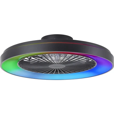 Afbeelding van Brilliant Mazzaro Plafondventilator LED 48W 3000K 6500K 58cm Dimbaar Zwart