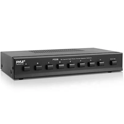 Afbeelding van Pyle Premium Audio Versterker 8 Kanalen Krachtige Stereo A, B, C, D Schakelaars Ondersteunt 6 Paar Luidsprekers