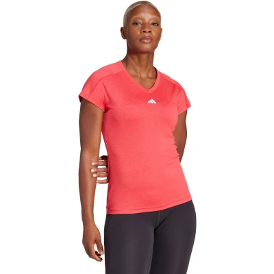 Afbeelding van adidas Performance AEROREADY Train Essentials Minimal Branding V hals T shirt Dames Rood XS