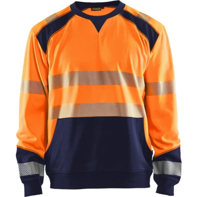 Afbeelding van Blaklader Sweatshirt High Vis 3541 2528 Oranje/Marineblauw M