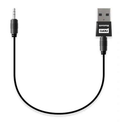Afbeelding van Nero Bluetooth AUX adapter 5.0 technologie (voor auto, hifi installatie enz.) met 3,5 mm jack incl. 48 cm audiokabel ontvanger USB dongle draadloze zender geen batterij, opladen