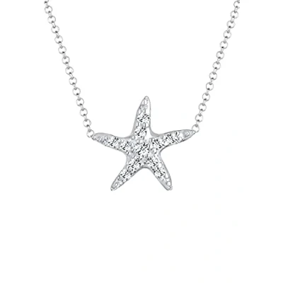 Afbeelding van Elli Dames Halsketting Zeesterren Zee met Kristallen in 925 Sterling Zilver