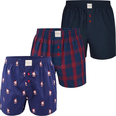 Afbeelding van Phil &amp; Co. Berlin 3PACK Chrstimas Boxershort, Heren, Maat: Large, Mix