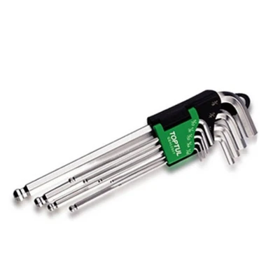 Afbeelding van Zeskant stiftsleutelset HEX TOPTUL 9Stk 3/32 1/8 5/32 3/16 1/4 5/16 3/8&quot; lang