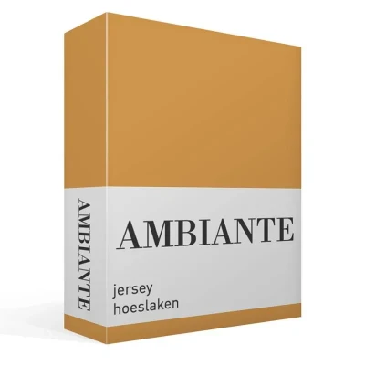 Afbeelding van Hoeslaken 2 Persoons 120x200 Ambiante Jersey Geel