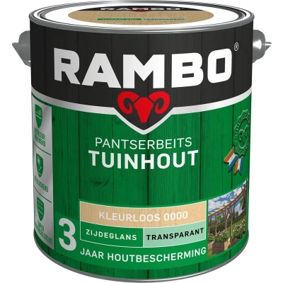 Afbeelding van Rambo Pantserbeits Tuinhout Transparant Zijdeglans Kleurloos 0000 2,5 liter