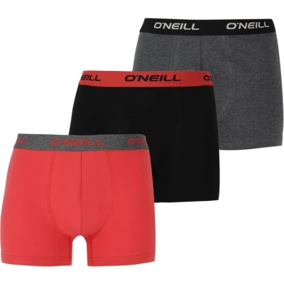 Afbeelding van O&#039;Neill Heren Boxershorts Trunks Rood/Grijs/Zwart 3 Pack Maat M