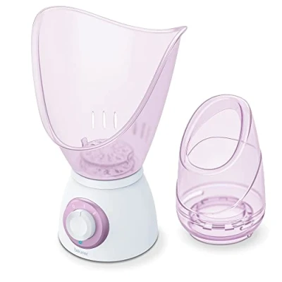 Afbeelding van Beurer FS 60 Gezichtssauna 3 in 1: inhalator/gezichtsverzorging/aromatherapie 2 Opzetstukken/saunamaskers 120 Watt Standen Geurstofreservoir Incl. maatbeker, netadapter Jaar garantie Roze wit