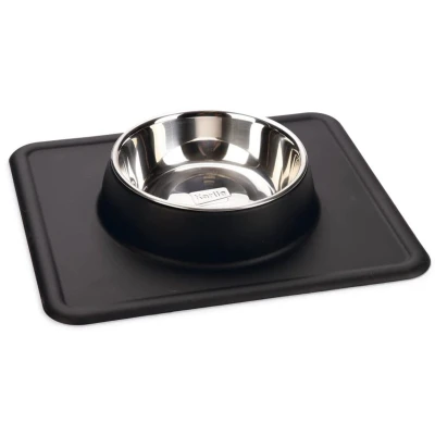 Afbeelding van Karlie Edelstalen Voerbak Silicoon Dex 350ml, Ø14cm zwart Hond