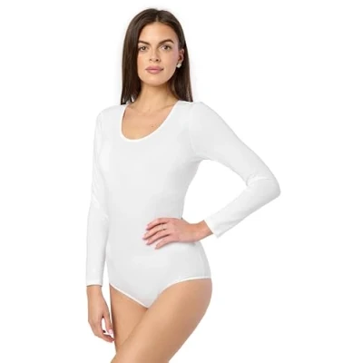Afbeelding van Merry Style Dames Body met Lange Mouwen BD900 (Wit, M)