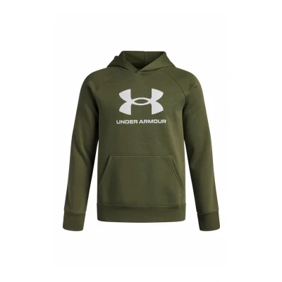 Afbeelding van Under Armour UA Rival Fleece BL Hoodie Marine Od Groen / Wit YMD, Groen/Wit, 140 150