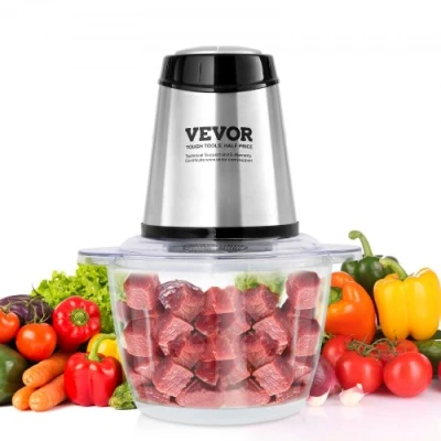 Afbeelding van VEVOR Elektrische keukenmachine, vleesmolen, 400 W, multifunctionele hakmolen, 1200 ml vulcapaciteit, blender, mini universele hakmolen voor vlees, uien, babyvoeding, fruit, groenten