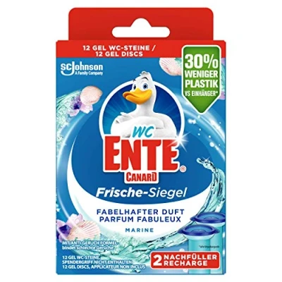 Afbeelding van wc Ente Verse zegelnavulling, bekerloze reiniger, 12 gelwc stenen, marine geur, 2 x 36 ml