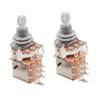 Afbeelding van Musiclily Metric 18mm Split Shaft Pots A250k Push Pull Guitar Potentiometers (2 Pieces)