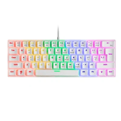 Afbeelding van Mars Gaming MK60 Wit, Mechanisch Toetsenbord FRGB, Antighosting, Switch Mechanische Red, US Taal