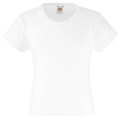Afbeelding van Fruit Of The Loom Meisjes Kinderen Valewewight T shirt met korte mouwen (Wit)