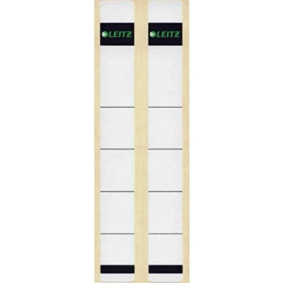 Afbeelding van Leitz Rugplaatje zelfklevend voor standaard en harde kartonnen mappen, 10 stuks, 50 mm rugbreedte, kort smal formaat, 23 x 192 mm, papier, grijs, 16460085