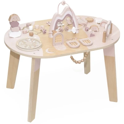 Afbeelding van Label Roze Houten Activiteitentafel LLWT 10381
