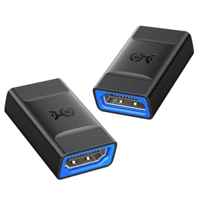 Afbeelding van Cable Matters 2 pack 8K@60Hz / 4K@120Hz HDMI koppeling met HDR ondersteuning (8K koppeling, adapter vrouwelijk naar vrouwelijk) in zwart