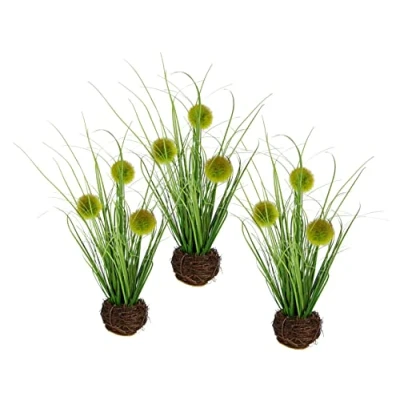 Afbeelding van Kunstgras in rijstignest, gras, kunstplant, kunstgras, siergras, groene planten, decoratiegras, solitair decoratie, grasarrangement, borstengierst, panicoideae, zoetgras, Setaria