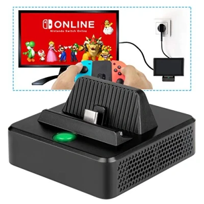 Afbeelding van innoAura Oplaadstation voor NS Switch/Switch OLED, draagbare schakelaar, vervanging het opladen van tv dock met speciale koelende structuur, USB C stroomaansluiting, 3.0 en HDMI poort