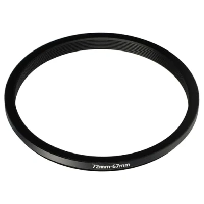 Afbeelding van vhbw Step down ring adapter van 72 mm naar 67 voor cameralens filteradapter, metaal, zwart