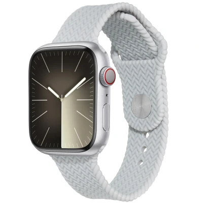 Afbeelding van Apple Watch bandje Siliconen en TPU (zacht) Grijs Geschikt voor Series 1/2/3/4/5/6/7/8/9/10/SE/Ultra/Ultra 2 (44/45/46/49 mm)