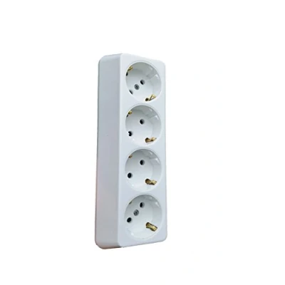 Afbeelding van NEW 4 voudige opbouw stopcontact, gemaakt in de EU, meervoudige stekker, stekkerdoos, stopcontacten, koppelaar, zonder kabel (4 voudig, wit)