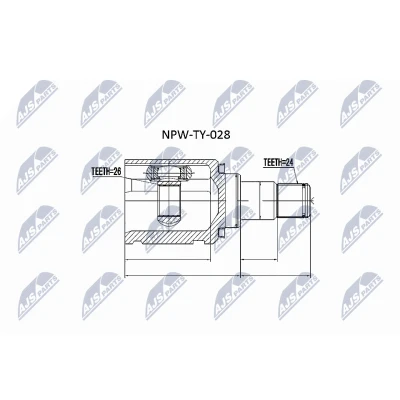 Afbeelding van Homokineet reparatie set, aandrijfas NTY NPW TY 028
