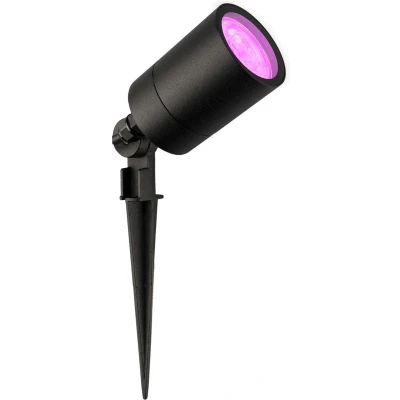 Afbeelding van Ledvion SMART Wifi LED Prikspots, Zwart, IP65, 5W, RGBWW, 1 Meter Kabel, Spotlight, Buiten Tuinspot