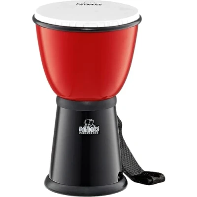 Afbeelding van Nino Percussion NINO18R/BK kunststof djembe rood zwart