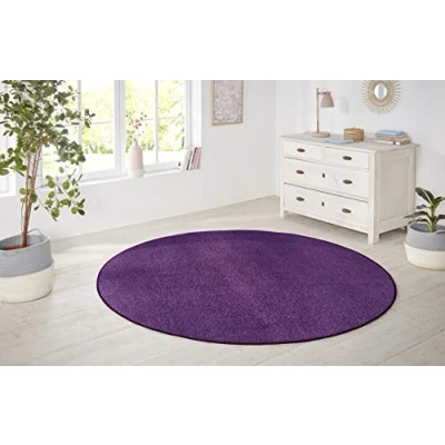 Afbeelding van Modern Effen Vloerkleed Rond Nasty Lila 133 Cm