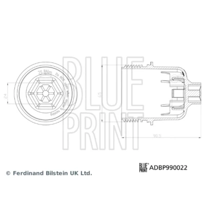 Afbeelding van Blue Print Oliefilterhuis deksel ADBP990022
