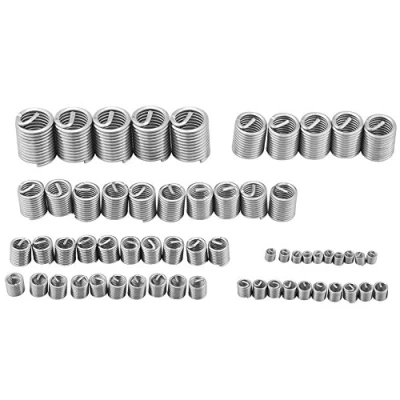 Afbeelding van Fydun 60 stks Roestvrij Staaldraad Reparatieset M3 M4 M5 M6 M8 M10 M12 Stalen Schede Rolde Helicoil Draad Type Reparatie Schroef Insert Assortiment Kit