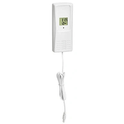 Afbeelding van TFA Dostmann Temperatuursensor, 30.3229.02, met waterdichte kabelsensor (1,4 m), voor compatibele apparaten 30.3054 30.3056 30.3062, wit