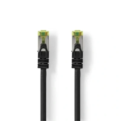Afbeelding van CAT7 Netwerkkabel S/FTP RJ45 Male 0.25 m Snagless Rond LSZH Zwart Label