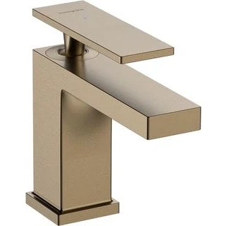 Afbeelding van Hansgrohe tecturis e 1 gats wastafelkraan 80 coolstart met pop up trekwaste voorsprong 12 2cm brushed bronze 73004140