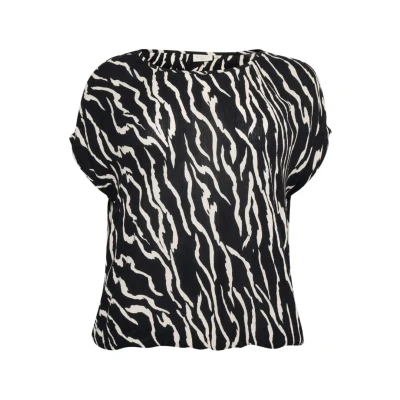 Afbeelding van Kaffe Curve AMI Stanley Blouse Black antique zebra print, Dames, Maat: 48, print
